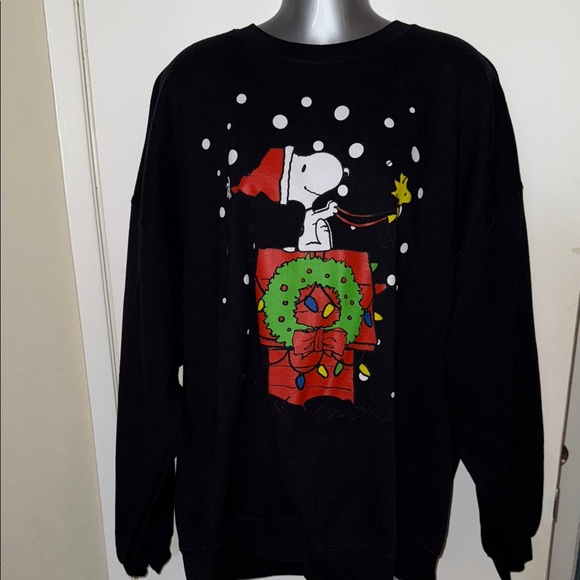 Peanuts Black Snoopy Christmas Sweater - Picture 1 of 4